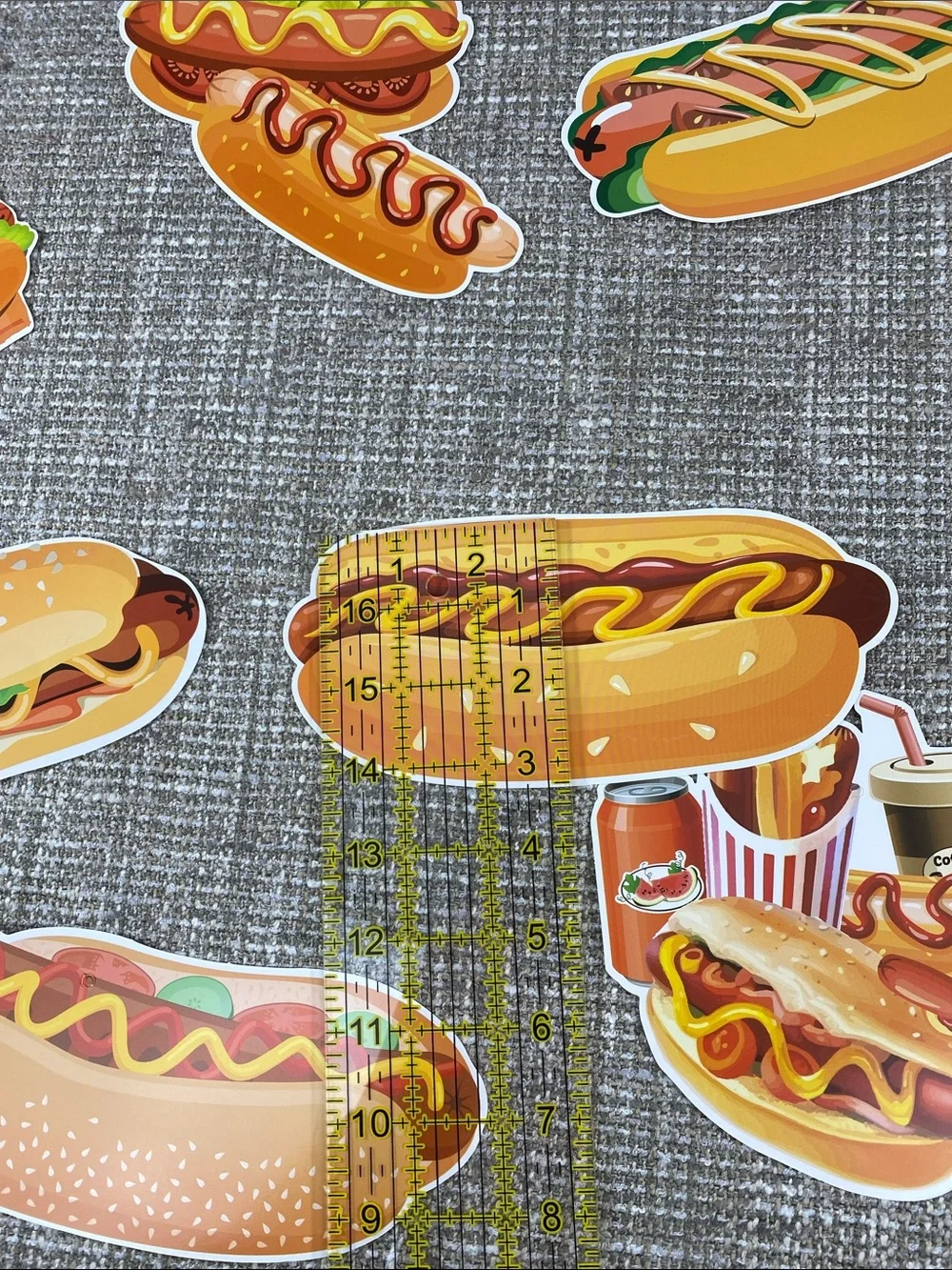 Hot Dog Party ceiling Confetti spirals  - Yellow and Red food truck decor